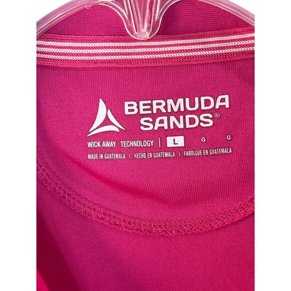 Bermuda Sands Pink Large Short Sleeve LOGO Golf Shirt 31a - Picture 3 of 9